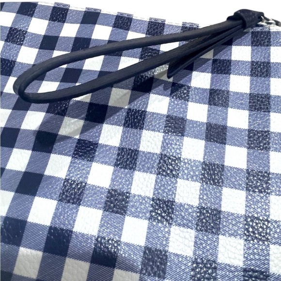 Draper James Blue Checkered Gingham Wristlet Pouch Wallet Bag - NWT Southern - Picture 11 of 15